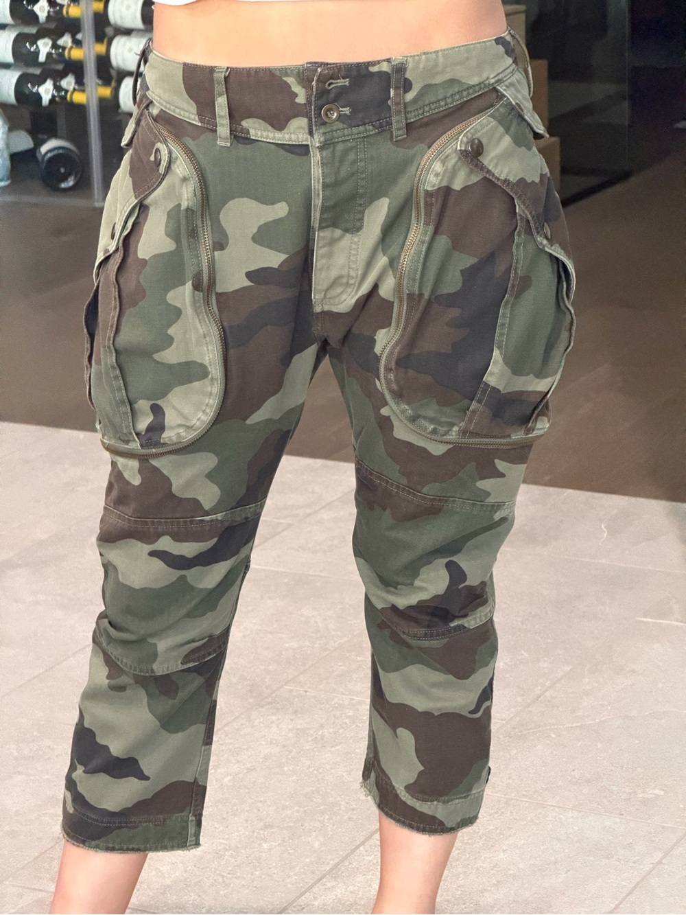 Faith Connexion Cropped Camouflage Cargo Pants size Medium